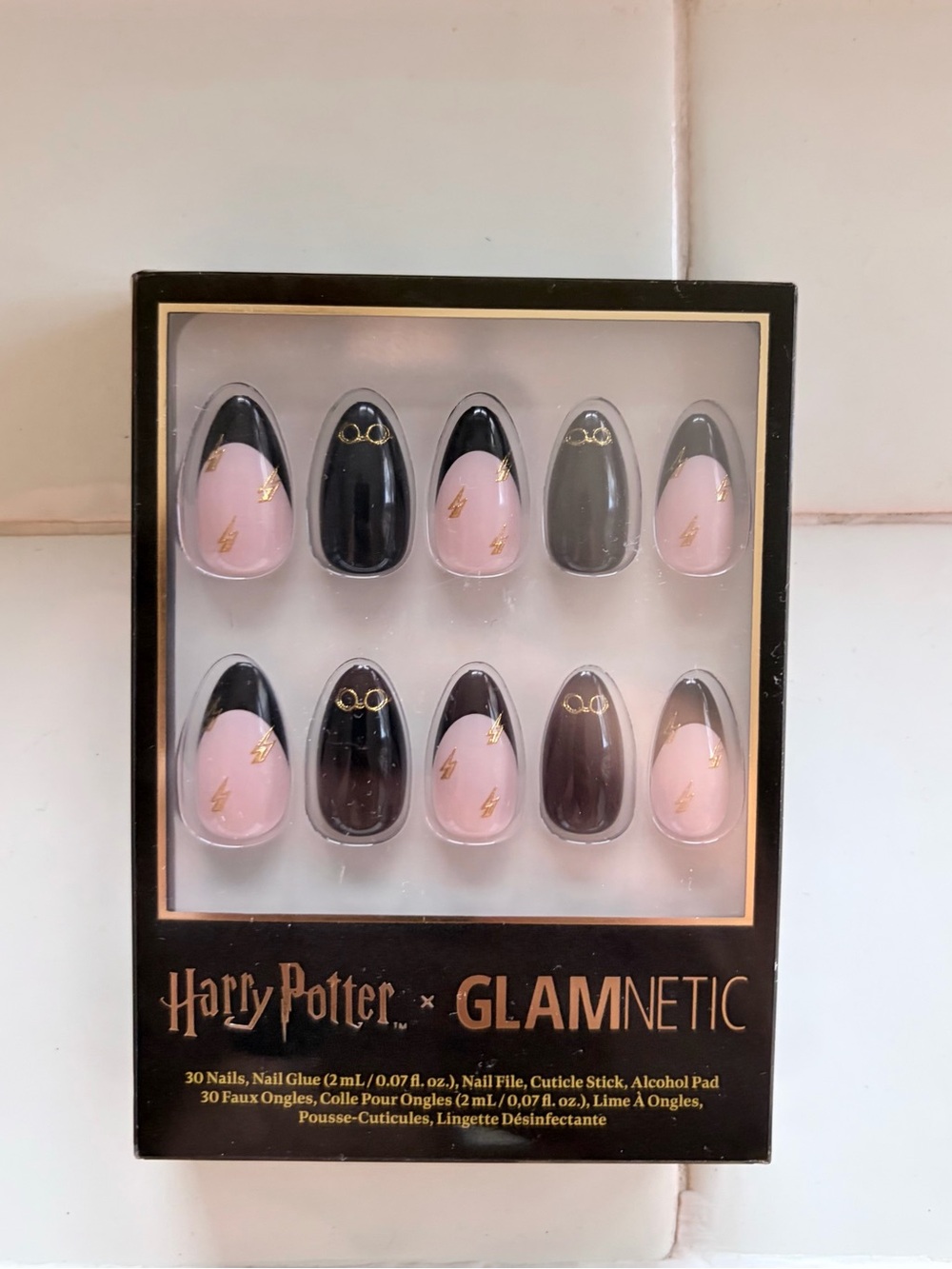 Harry Potter Glamnetic Pink & Black Press-On Nails